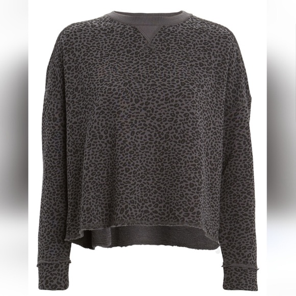 NWT ATM French Terry Leopard Sweatshirt Asphalt Black Grey Oversized size XS - Picture 3 of 13